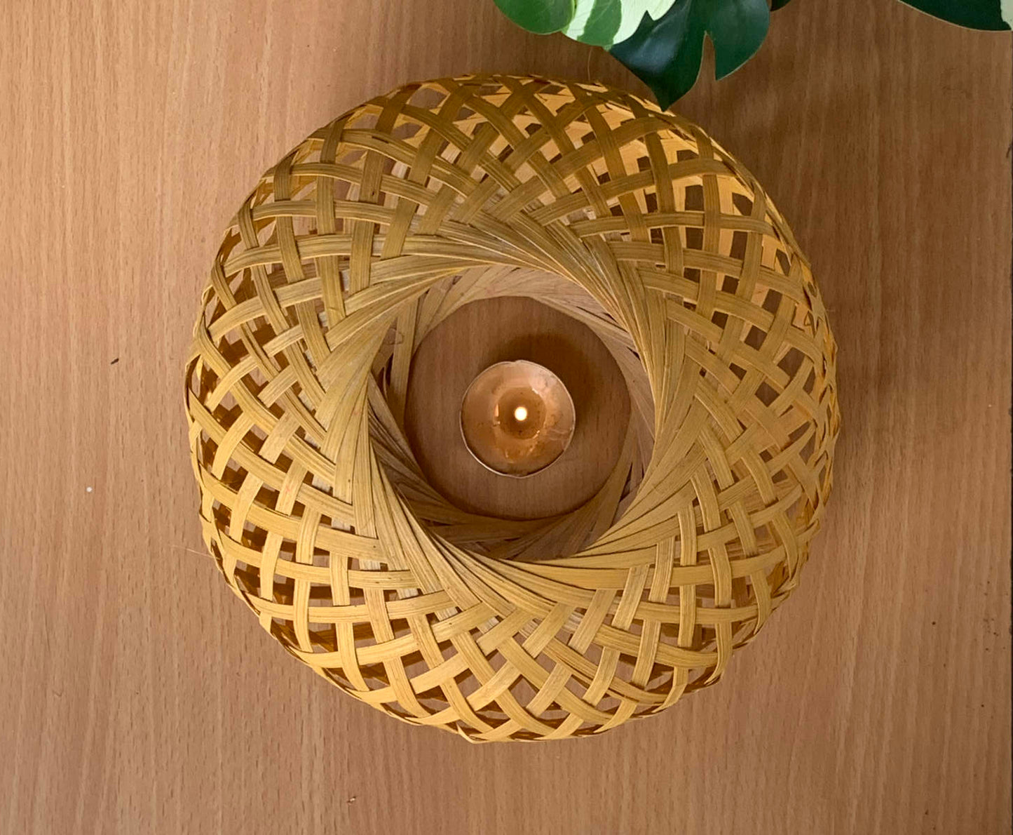 Bamboo Tea Light Candle Shade