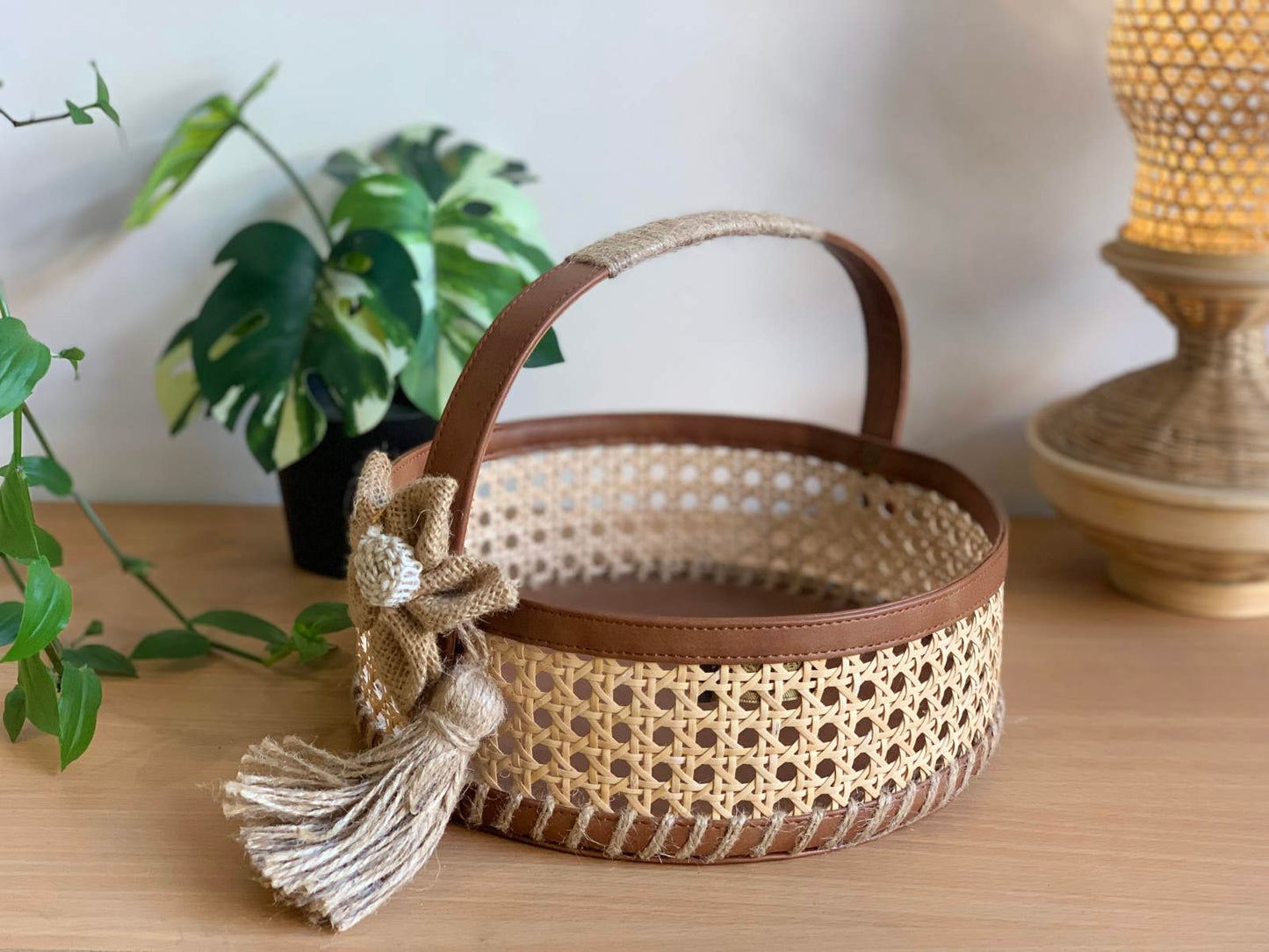 Cane Round Gift Basket