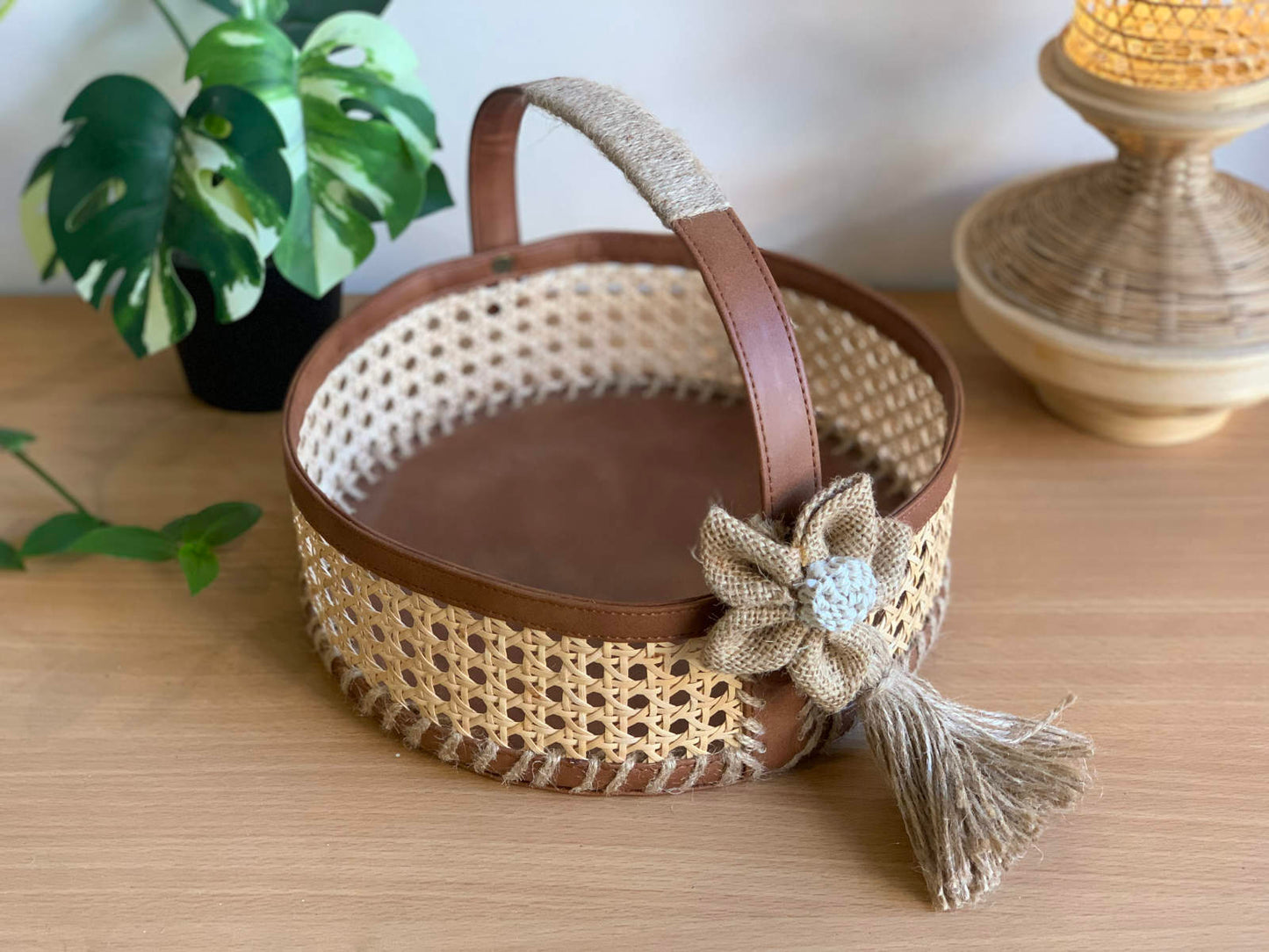 Cane Round Gift Basket